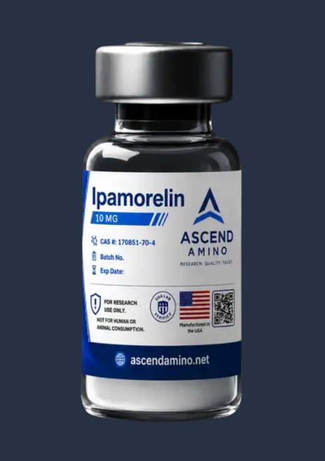 Ascend Amino Ipamorelin research vial, 10mg